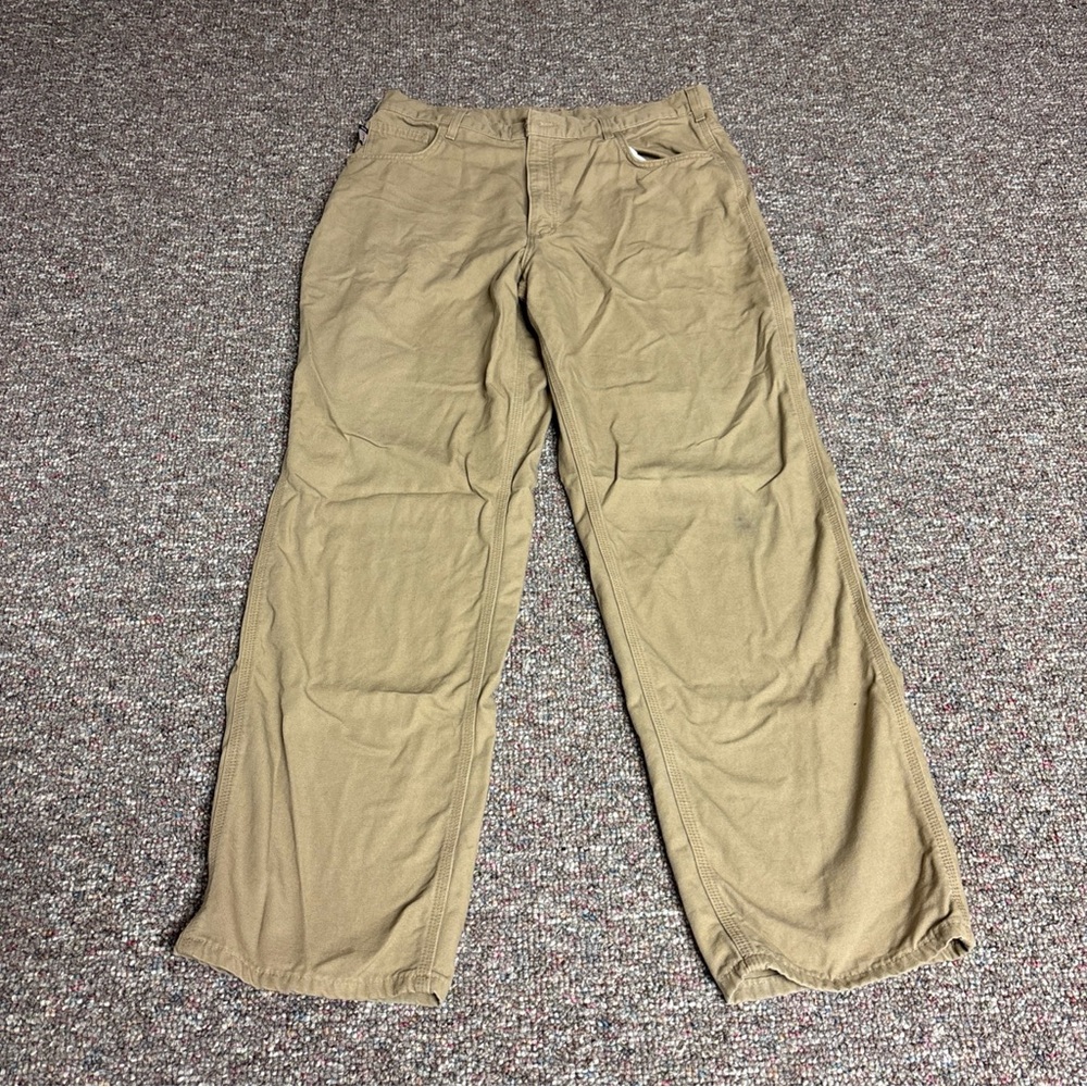Carhartt Pants FR Midweight Canvas Jean Mens 38x34 Khaki Cat 2